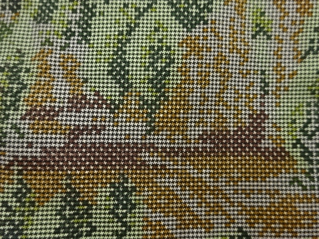 JAPANESE KIMONO / ANTIQUE KIMONO / SILK / OSHIMA TSUMUGI / WOVEN ABSTRACT SCENERY